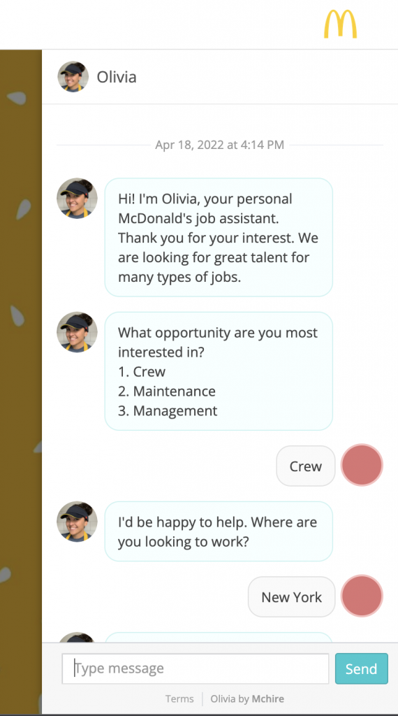 McDonald digital agent Olivia has personality